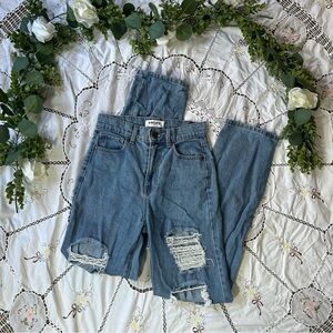 RSQ blue denim baggy jeans with holes